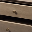 Nali Bedside Nightstand Table- 2 Drawers- Sandblasted Mango Wood- Brass Knobs
