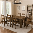 Caly 7pc Rectangular Dining Table Set- 6 Ladderback Side Chairs- Rustic
