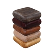 Zyra 18 Inch Side End Table- Sculptural Stacked Design- Mango and Acacia Wood