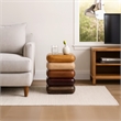 Zyra 18 Inch Side End Table- Sculptural Stacked Design- Mango and Acacia Wood