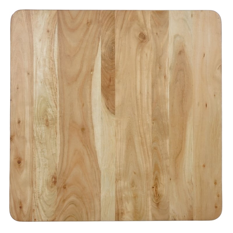Cascade 32 Inch Coffee Table- Handcrafted Acacia- Square Top- Wide Panel Legs