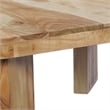 Cascade 32 Inch Coffee Table- Handcrafted Acacia- Square Top- Wide Panel Legs