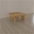 Cascade 32 Inch Coffee Table- Handcrafted Acacia- Square Top- Wide Panel Legs