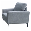 Jake 37 Inch Accent Sofa Armchair- Gray Chenille Foam Cushions- Metal Legs