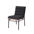Kive Dining Chair Set of 2- Iron Legs- Black Channel Tufted Boucle