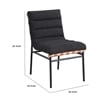 Kive Dining Chair Set of 2- Iron Legs- Black Channel Tufted Boucle