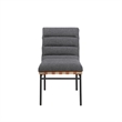 Kive Dining Chair Set of 2- Black Iron Legs- Gray Channel Tuft Boucle
