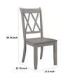 Janu Set of 2 Side Dining Chair- X Shaped Backrest- Gray Solid Wood
