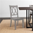 Janu Set of 2 Side Dining Chair- X Shaped Backrest- Gray Solid Wood