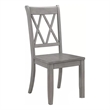 Janu Set of 2 Side Dining Chair- X Shaped Backrest- Gray Solid Wood