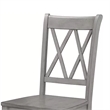 Janu Set of 2 Side Dining Chair- X Shaped Backrest- Gray Solid Wood