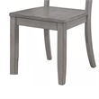Janu Set of 2 Side Dining Chair- X Shaped Backrest- Gray Solid Wood