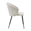 Salie Dining Chair Set of 2- Curved Back- Black Metal- Beige Velvet