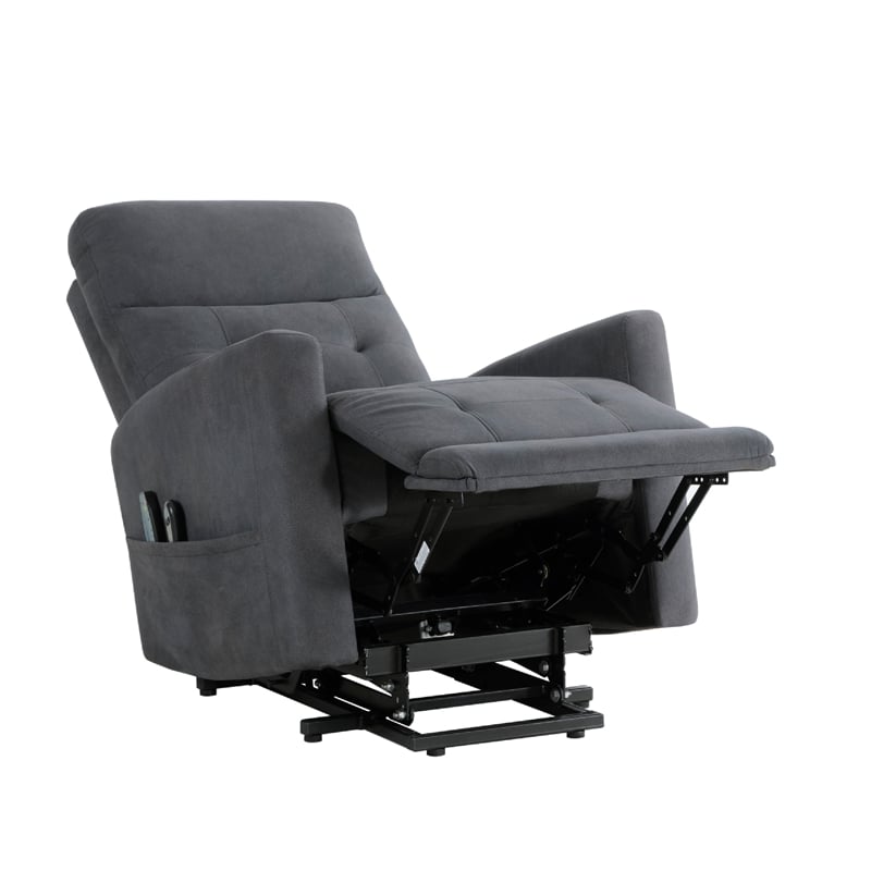 Woxo Power Lift Recliner Chair with Heat- Massage- Gray Microfiber