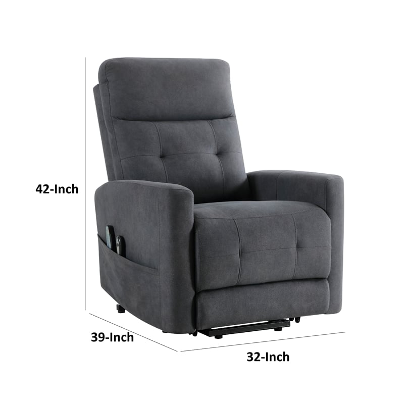 Woxo Power Lift Recliner Chair with Heat- Massage- Gray Microfiber