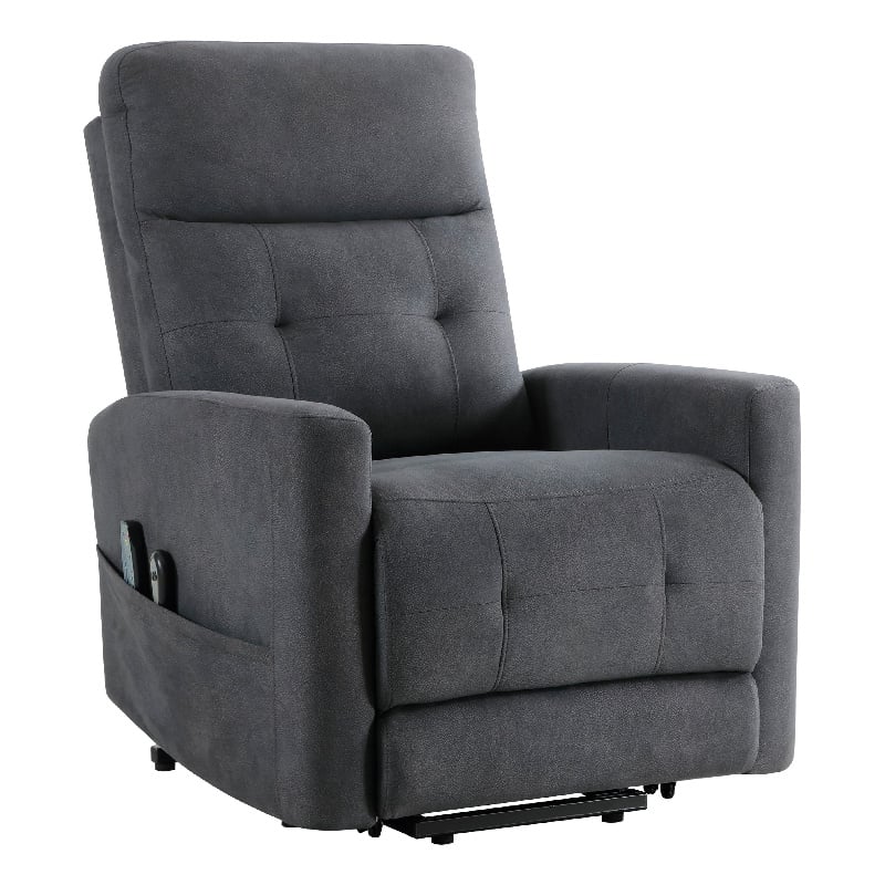 Woxo Power Lift Recliner Chair with Heat- Massage- Gray Microfiber