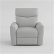 Manual Recliner Chair- 38 Inch- Gray Polyester Padded Seat- Pull Tab