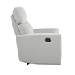Manual Recliner Chair- 38 Inch- Gray Polyester Padded Seat- Pull Tab