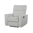 Manual Recliner Chair- 38 Inch- Gray Polyester Padded Seat- Pull Tab