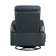 Kamo Manual Recliner Swivel Chair- 32 Inch- Navy Blue Faux Leather