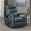 Kamo Manual Recliner Swivel Chair- 32 Inch- Navy Blue Faux Leather