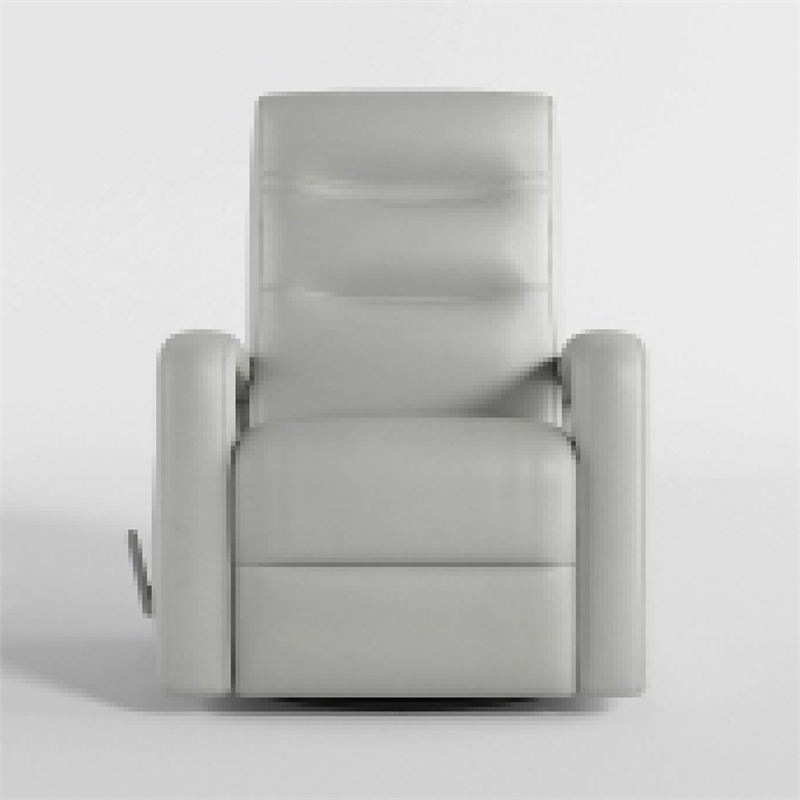 Kamo Manual Recliner Swivel Chair- 32 Inch- Smoke Gray Faux Leather