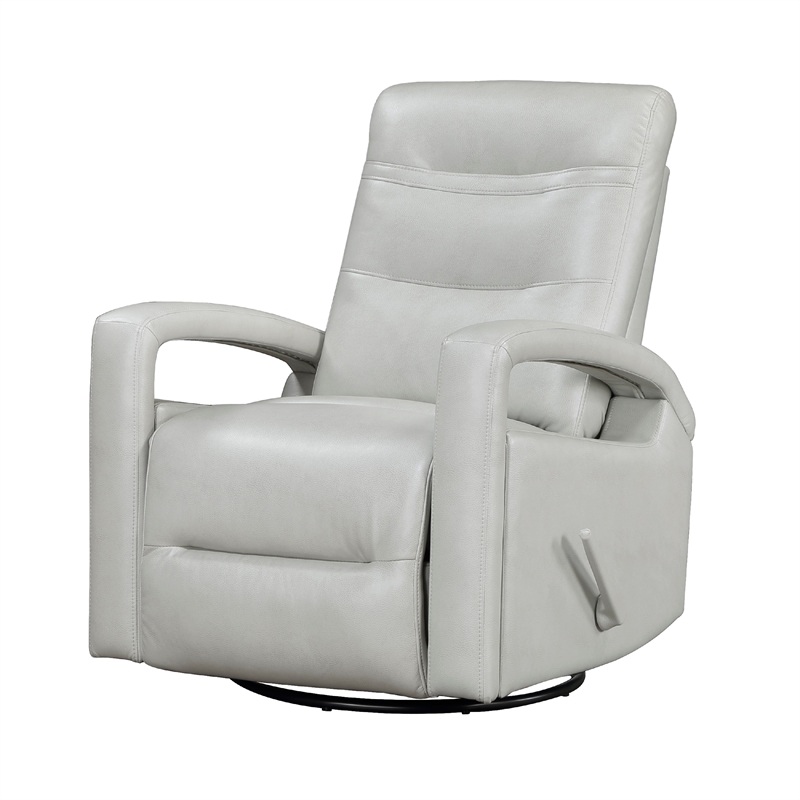 Kamo Manual Recliner Swivel Chair- 32 Inch- Smoke Gray Faux Leather