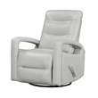 Kamo Manual Recliner Swivel Chair- 32 Inch- Smoke Gray Faux Leather
