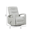 Kamo Manual Recliner Swivel Chair- 32 Inch- Smoke Gray Faux Leather