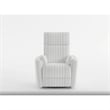 Swivel Manual Recliner Chair- 2 Pillows- White Corduroy- 39 Inch