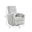 Swivel Manual Recliner Chair- 2 Pillows- White Corduroy- 39 Inch