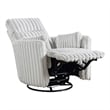 Swivel Manual Recliner Chair- 2 Pillows- White Corduroy- 39 Inch