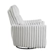Swivel Manual Recliner Chair- 2 Pillows- White Corduroy- 39 Inch
