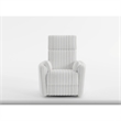 Swivel Manual Recliner Chair- 2 Pillows- White Corduroy- 39 Inch