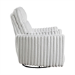 Swivel Manual Recliner Chair- 2 Pillows- White Corduroy- 39 Inch