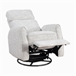 Leox Manual Recliner Chair- 30 Inch- Light Gray Boucle- 360 Swivel