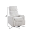 Leox Manual Recliner Chair- 30 Inch- Light Gray Boucle- 360 Swivel
