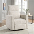 Leox Manual Recliner Chair- 30 Inch- Light Gray Boucle- 360 Swivel