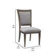 Koa 26 Inch Set of 2 Side Dining Chairs- Gray Polyester- Driftwood Brown