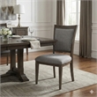 Koa 26 Inch Set of 2 Side Dining Chairs- Gray Polyester- Driftwood Brown