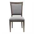 Koa 26 Inch Set of 2 Side Dining Chairs- Gray Polyester- Driftwood Brown