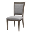 Koa 26 Inch Set of 2 Side Dining Chairs- Gray Polyester- Driftwood Brown