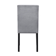 Andy 18 Inch Side Dining Chairs Set of 2- Channel Tufted Gray Velvet- Black Wood