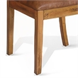 Marv Set of 2 Dining Chairs- Slat Back- Light Brown Microfiber- Mahogany Mindi