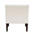 Ginna Accent Armchair- Button Tufted Beige Polyester- Brown Legs