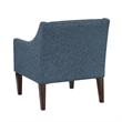 Ginna Accent Armchair- Button Tufted Blue Polyester- Brown Legs