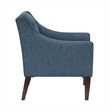 Ginna Accent Armchair- Button Tufted Blue Polyester- Brown Legs