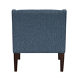 Ginna Accent Armchair- Button Tufted Blue Polyester- Brown Legs