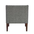 Ginna Accent Armchair- Button Tufted Dark Gray Polyester- Brown Legs