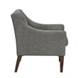 Ginna Accent Armchair- Button Tufted Dark Gray Polyester- Brown Legs